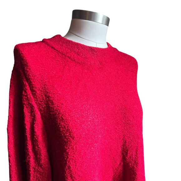 Catherines Red Sweater Bouclé Knit Mockneck Tunic Size 3X 26/28 Plus NWT jj3743 - Picture 4 of 10